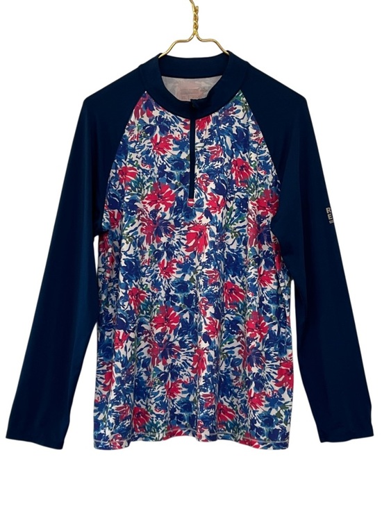 Reel Legends Tops - Reel Legends Reel-Tec Long Sleeve Floral Quarter Zip Performance Top XL